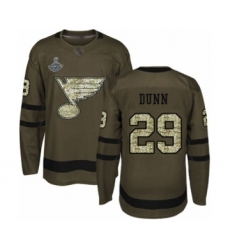 Youth St. Louis Blues #29 Vince Dunn Authentic Green Salute to Service 2019 Stanley Cup Champions Hockey Jersey