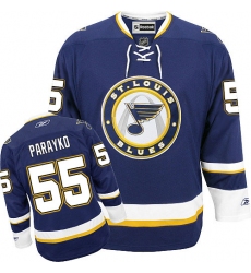 Men's Reebok St. Louis Blues #55 Colton Parayko Premier Navy Blue Third NHL Jersey