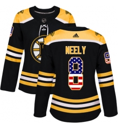 Women's Adidas Boston Bruins #8 Cam Neely Authentic Black USA Flag Fashion NHL Jersey