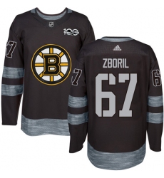 Men's Adidas Boston Bruins #67 Jakub Zboril Authentic Black 1917-2017 100th Anniversary NHL Jersey