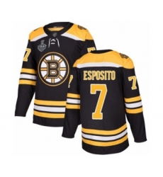 Men's Boston Bruins #7 Phil Esposito Authentic Black Home 2019 Stanley Cup Final Bound Hockey Jersey