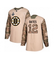 Men's Boston Bruins #12 Adam Oates Authentic Camo Veterans Day Practice 2019 Stanley Cup Final Bound Hockey Jersey