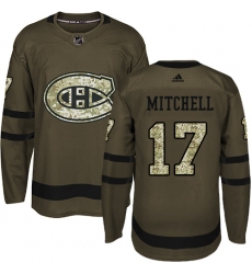 Youth Adidas Montreal Canadiens #17 Torrey Mitchell Premier Green Salute to Service NHL Jersey