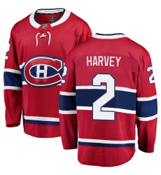 Men's Montreal Canadiens #2 Doug Harvey Authentic Red Home Fanatics Branded Breakaway NHL Jersey
