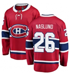 Youth Montreal Canadiens #26 Mats Naslund Authentic Red Home Fanatics Branded Breakaway NHL Jersey