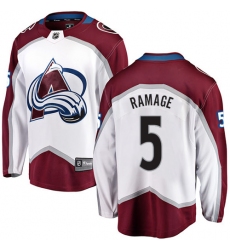 Youth Colorado Avalanche #5 Rob Ramage Fanatics Branded White Away Breakaway NHL Jersey