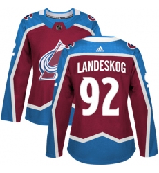 Women's Adidas Colorado Avalanche #92 Gabriel Landeskog Premier Burgundy Red Home NHL Jersey