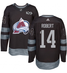 Men's Adidas Colorado Avalanche #14 Rene Robert Authentic Black 1917-2017 100th Anniversary NHL Jersey