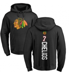 NHL Adidas Chicago Blackhawks #7 Chris Chelios Black Backer Pullover Hoodie