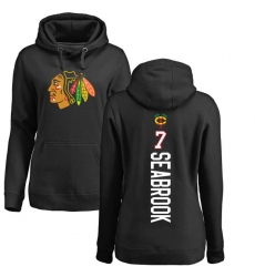 NHL Women's Adidas Chicago Blackhawks #7 Brent Seabrook Black Backer Pullover Hoodie