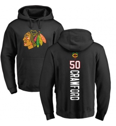 NHL Adidas Chicago Blackhawks #50 Corey Crawford Black Backer Pullover Hoodie