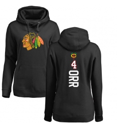 NHL Women's Adidas Chicago Blackhawks #4 Bobby Orr Black Backer Pullover Hoodie