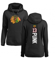 NHL Women's Adidas Chicago Blackhawks #13 CM Punk Black Backer Pullover Hoodie