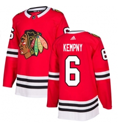 Men's Adidas Chicago Blackhawks #6 Michal Kempny Authentic Red Home NHL Jersey