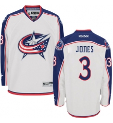 Men's Reebok Columbus Blue Jackets #3 Seth Jones Authentic White Away NHL Jersey