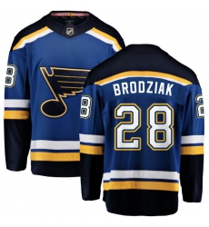 Men's St. Louis Blues #28 Kyle Brodziak Fanatics Branded Royal Blue Home Breakaway NHL Jersey