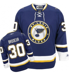 Youth Reebok St. Louis Blues #30 Martin Brodeur Premier Navy Blue Third NHL Jersey