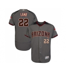 Men's Arizona Diamondbacks #22 Jake Lamb Grey Road Authentic Collection Flex Base Baseball Jersey