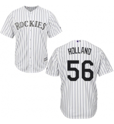 Men's Majestic Colorado Rockies #56 Greg Holland Replica White Home Cool Base MLB Jersey