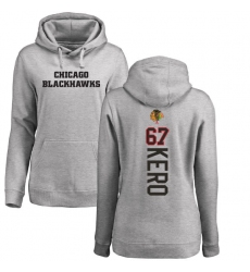 NHL Women's Adidas Chicago Blackhawks #67 Tanner Kero Ash Backer Pullover Hoodie