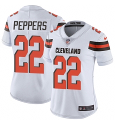 Women's Nike Cleveland Browns #22 Jabrill Peppers White Vapor Untouchable Limited Player NFL Jersey