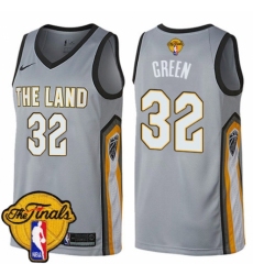 Women's Nike Cleveland Cavaliers #32 Jeff Green Swingman Gray 2018 NBA Finals Bound NBA Jersey - City Edition