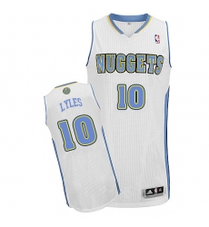 Men's Adidas Denver Nuggets #10 Trey Lyles Authentic White Home NBA Jersey