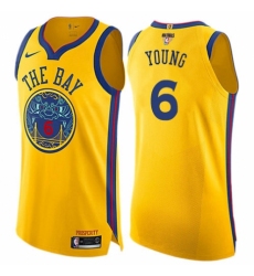 Women's Nike Golden State Warriors #6 Nick Young Swingman Gold 2018 NBA Finals Bound NBA Jersey - City Edition