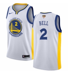 Women's Nike Golden State Warriors #2 Jordan Bell Swingman White Home 2018 NBA Finals Bound NBA Jersey - Association Edition