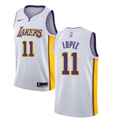 Youth Nike Los Angeles Lakers #11 Brook Lopez Authentic White NBA Jersey - Association Edition