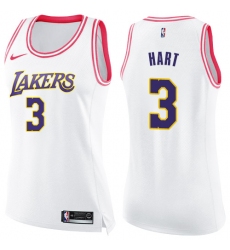 Women's Nike Los Angeles Lakers #3 Josh Hart Swingman White Pink Fashion NBA Jersey