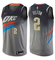 Men's Nike Oklahoma City Thunder #2 Raymond Felton Swingman Gray NBA Jersey - City Edition