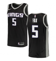 Youth Nike Sacramento Kings #5 De'Aaron Fox Swingman Black NBA Jersey Statement Edition