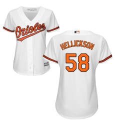 Women's Majestic Baltimore Orioles #58 Jeremy Hellickson Authentic White Home Cool Base MLB Jersey