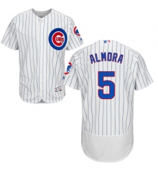 Men's Majestic Chicago Cubs #5 Albert Almora Jr White Home Flexbase Authentic Collection MLB Jersey