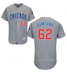 Men's Majestic Chicago Cubs #62 Jose Quintana Grey Road Flexbase Authentic Collection MLB Jersey