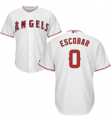 Youth Majestic Los Angeles Angels of Anaheim #0 Yunel Escobar Authentic White Home Cool Base MLB Jersey