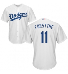 Men's Majestic Los Angeles Dodgers #11 Logan Forsythe Replica White Home Cool Base MLB Jersey