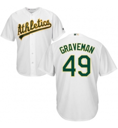 Men's Majestic Oakland Athletics #49 Kendall Graveman Replica White Home Cool Base MLB Jersey