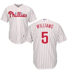 Youth Majestic Philadelphia Phillies #5 Nick Williams Replica White/Red Strip Home Cool Base MLB Jersey