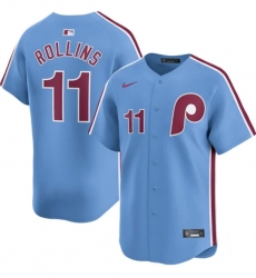 Men's Philadelphia Phillies #11 Jimmy Rollins Light Blue Alternate Limited Stitched Jersey
