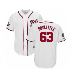 Youth Washington Nationals #63 Sean Doolittle Authentic White Home Cool Base 2019 World Series Champions Baseball Jersey