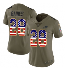 Women's Nike Buffalo Bills #28 E.J. Gaines Limited Olive/USA Flag 2017 Salute to Service NFL Jersey