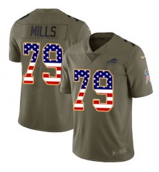 Youth Nike Buffalo Bills #79 Jordan Mills Limited Olive/USA Flag 2017 Salute to Service NFL Jersey