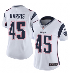 Women's Nike New England Patriots #45 David Harris White Vapor Untouchable Limited Player NFL Jersey