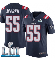 Youth Nike New England Patriots #55 Cassius Marsh Limited Navy Blue Rush Vapor Untouchable Super Bowl LII NFL Jersey