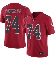 Men's Nike Atlanta Falcons #74 Ty Sambrailo Limited Red Rush Vapor Untouchable NFL Jersey