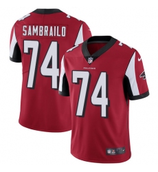 Youth Nike Atlanta Falcons #74 Ty Sambrailo Red Team Color Vapor Untouchable Limited Player NFL Jersey