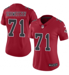 Women's Nike Atlanta Falcons #71 Wes Schweitzer Limited Red Rush Vapor Untouchable NFL Jersey