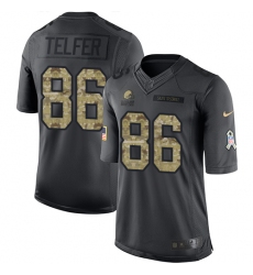 Youth Nike Cleveland Browns #86 Randall Telfer Limited Black 2016 Salute to Service NFL Jersey